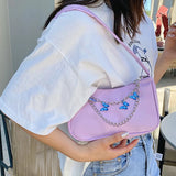 Women Butterfly Chain Shoulder Bags Casual All-match Underarm Bags