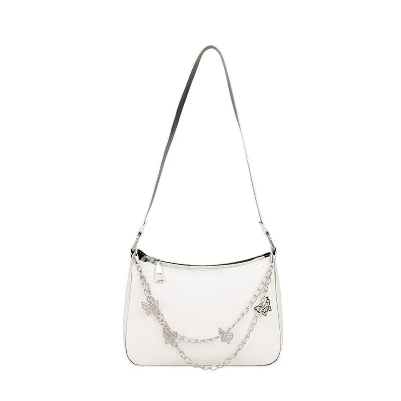 Women Butterfly Chain Shoulder Bags Casual Underarm Bags Ladies Small Hobos Hand