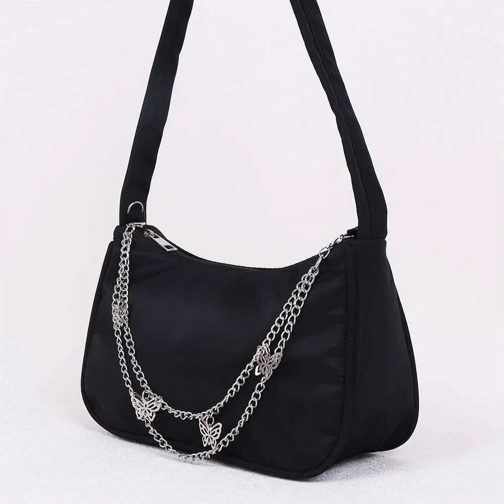 Women Butterfly Chain Shoulder Bags Casual Underarm Bags Small Handbags Purses