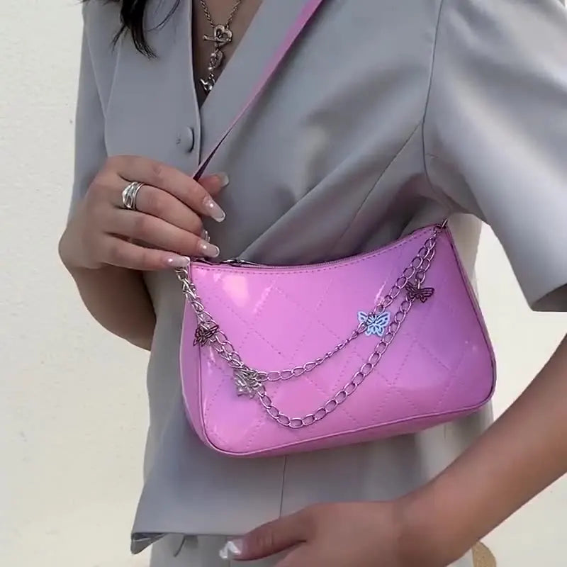 Women Butterfly Chain Shoulder Bags Casual Underarm Bags Ladies Small Hobos Hand