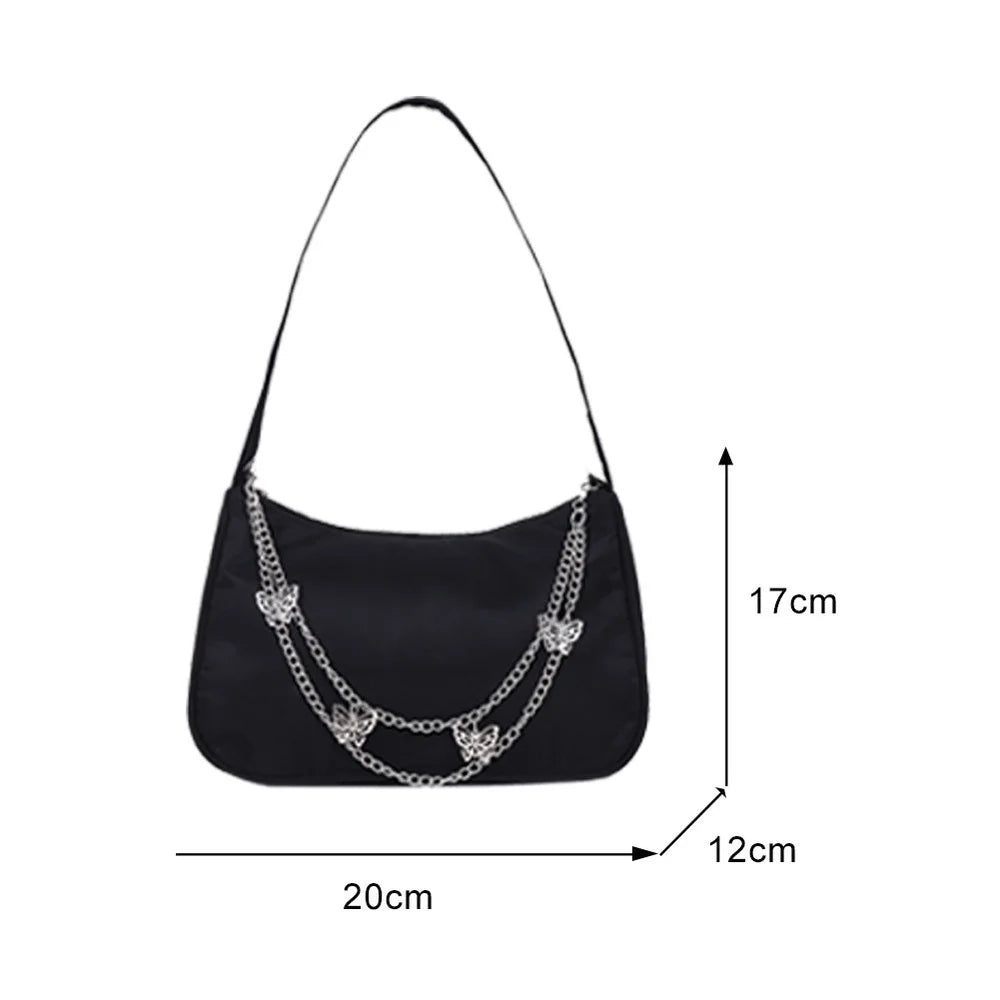 Women Butterfly Chain Shoulder Bags Casual Underarm Bags Small Handbags Purses