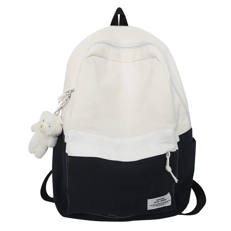 Women Canvas School Bags Girl Travel Book Laptop Backpack Ladies