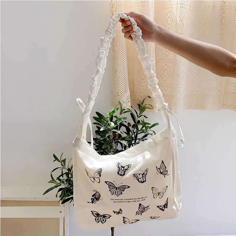 Women Canvas Tote Shoulder Bag Large Capacity Female Handbags Reusable Shopping
