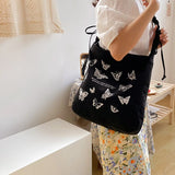 Women Canvas Tote Shoulder Bag Large Capacity Female Handbags Reusable Shopping