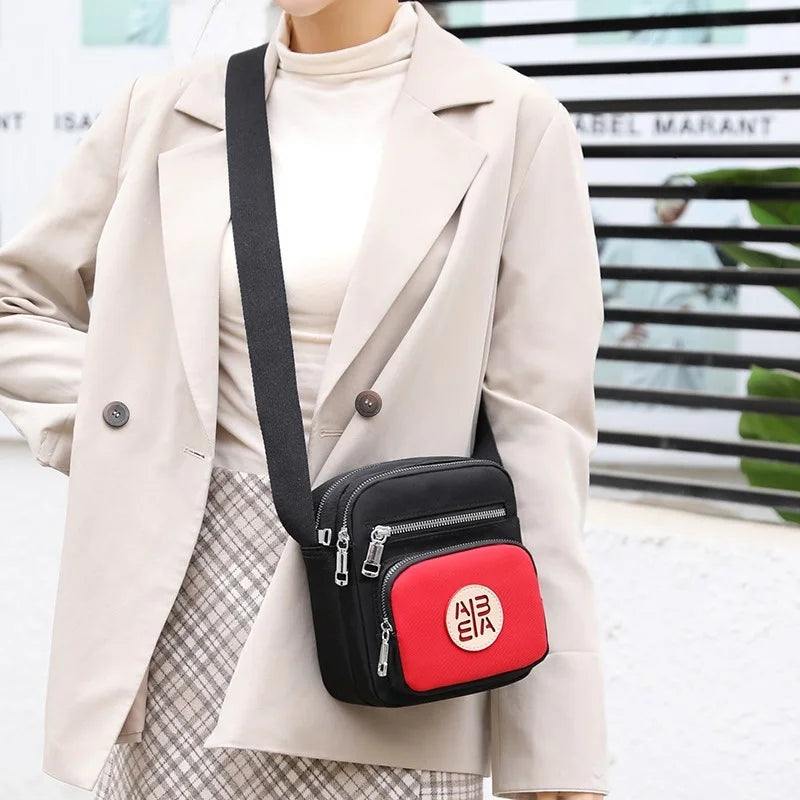 Vintage Small Messenger Bag Women's Clutch Nylon Handbag