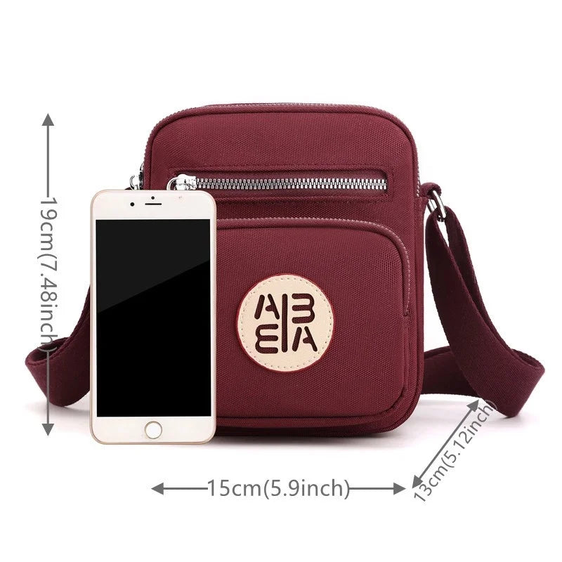 Vintage Small Messenger Bag Women's Clutch Nylon Handbag