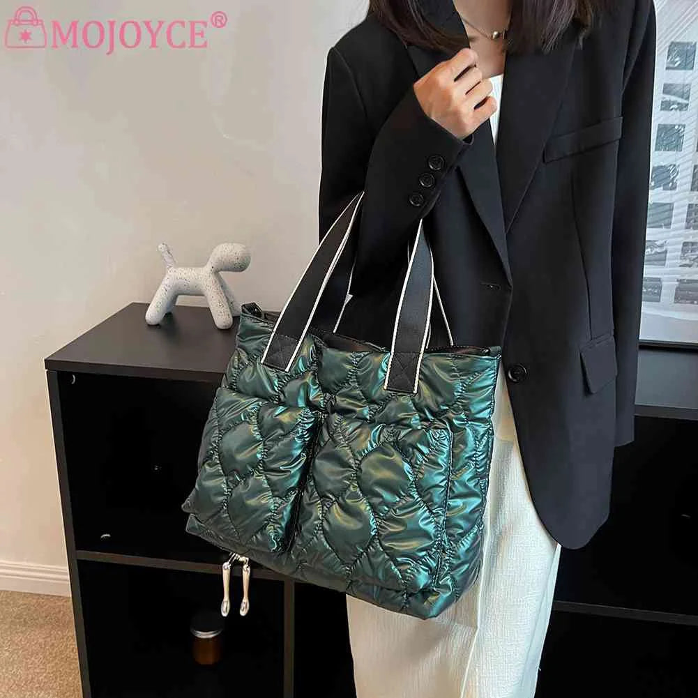 Women Cotton Padded Totes Adjustable Ladies Crossbody Bags Large Capacity