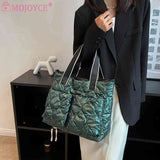 Women Cotton Padded Totes Adjustable Ladies Crossbody Bags Large Capacity