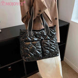 Women Cotton Padded Totes Adjustable Ladies Crossbody Bags Large Capacity