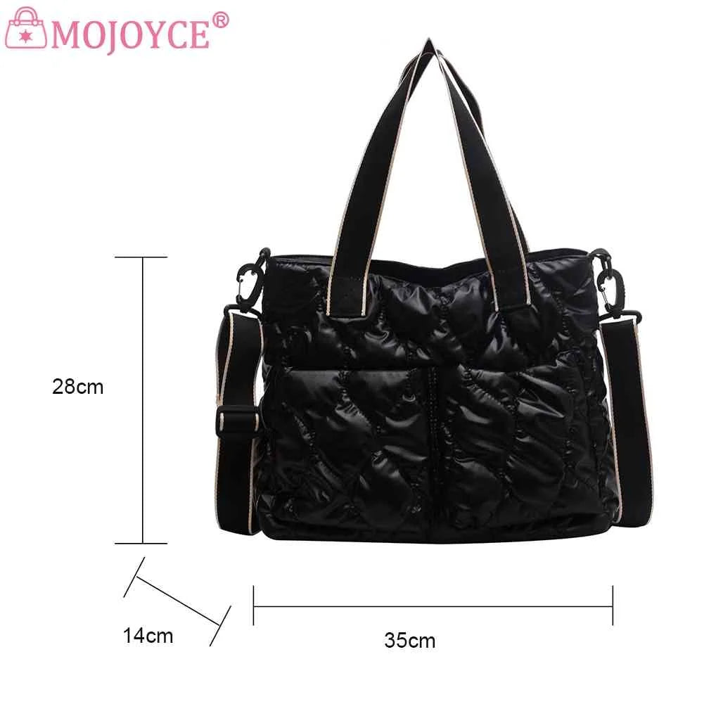 Women Cotton Padded Totes Adjustable Ladies Crossbody Bags Large Capacity