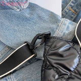 Women Cotton Padded Totes Adjustable Ladies Crossbody Bags Large Capacity