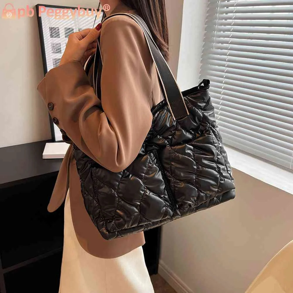 Women Cotton Padded Crossbody Bags - Large Capacity