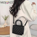 Casual Rhombic Lattice Crossbody Bag with Top-handle for Travel Work