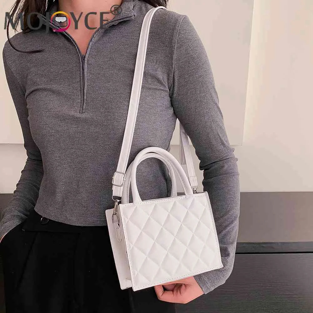 Casual Rhombic Lattice Crossbody Bag with Top-handle for Travel Work