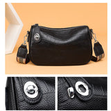 Stone Pattern Leather Crossbody Bag with Wide Strap