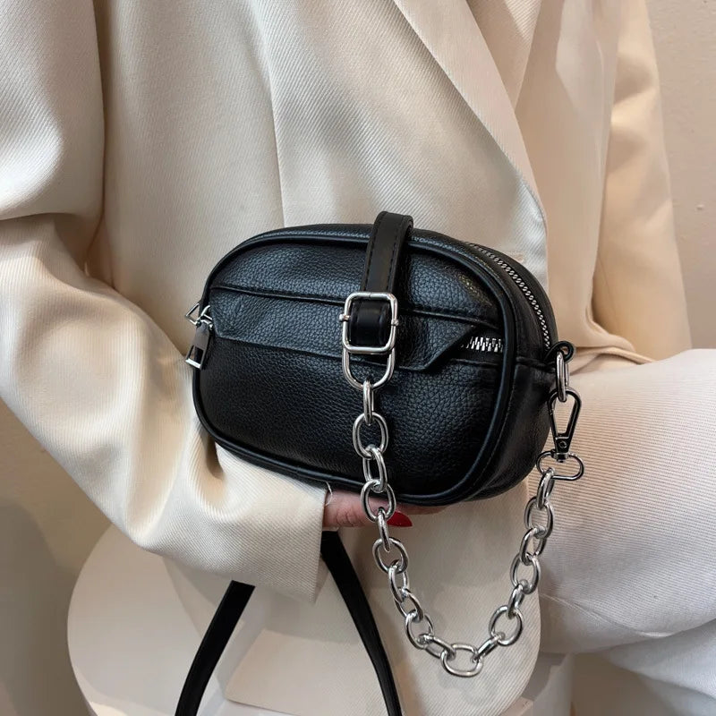 Women Crossbody Bag PU Leather Female Chain Messenger Bags Small Shoulder Handba