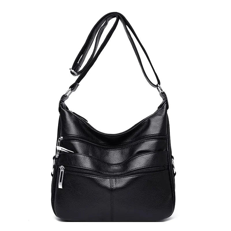 Soft Leather Crossbody Messenger Bag for Women