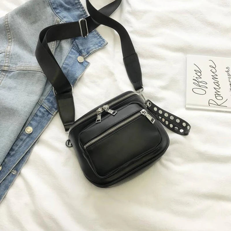 Retro Rivets PU Leather Crossbody Shoulder Bag Ladies Messenger Bag