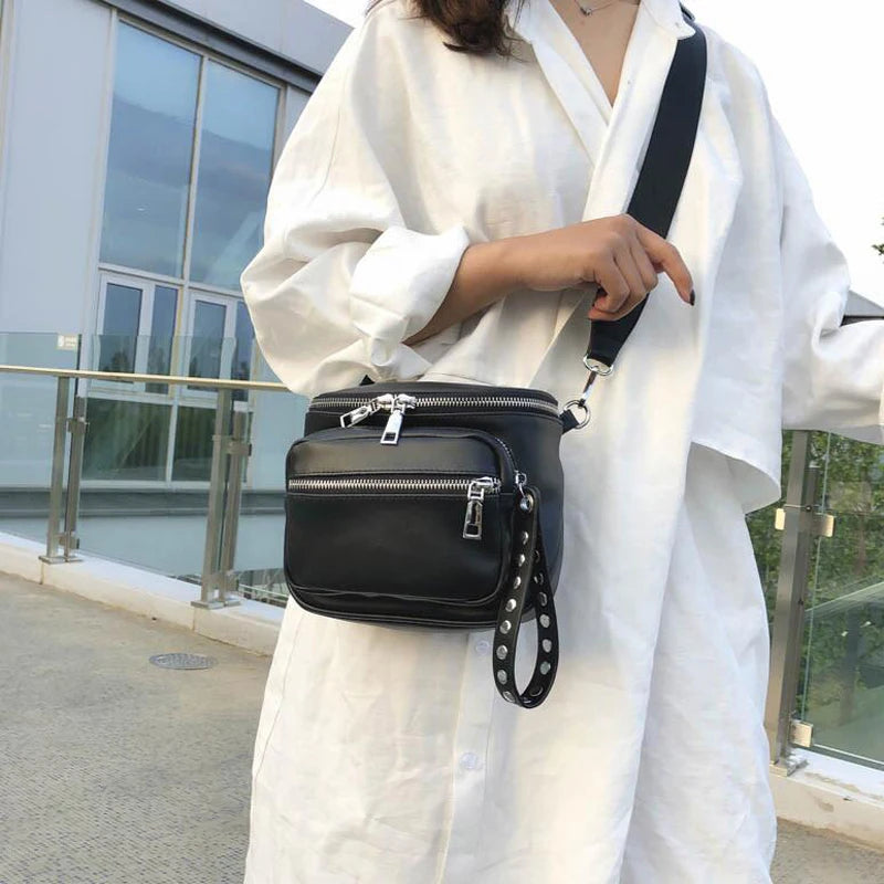Retro Rivets PU Leather Crossbody Shoulder Bag Ladies Messenger Bag