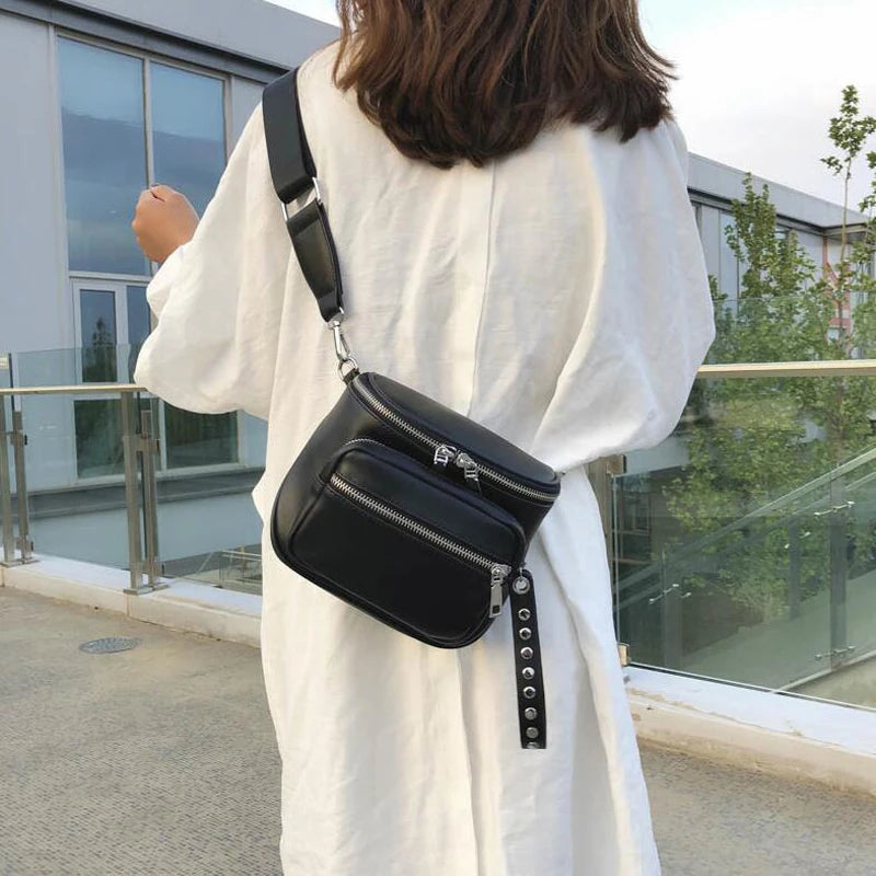 Retro Rivets PU Leather Crossbody Shoulder Bag Ladies Messenger Bag