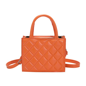 Casual Zipper Rhombic Lattice Female Clutch Small PU Leather Handbag