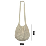 Women Woven Shoulder Bag Large Capacity Crochet Hobo Knitting Handbag