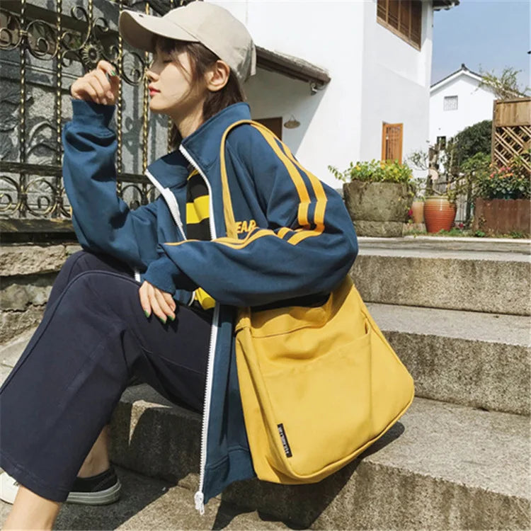 Casual Canvas Messenger Bag for Women