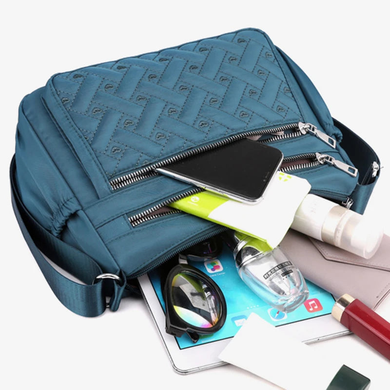 Waterproof Nylon Messenger Bag Large Capacity Crossbody Handbag