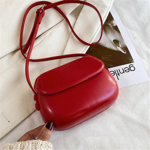 Women Messenger Bag PU Leather Small Shell Bag Vintage Shoulder Bag