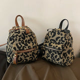 Leopard Mini Backpack: High Nylon Shoulder Bag for Teenage Girls