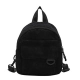Small Corduroy Mini Backpack Women Casual Bookbag Travel