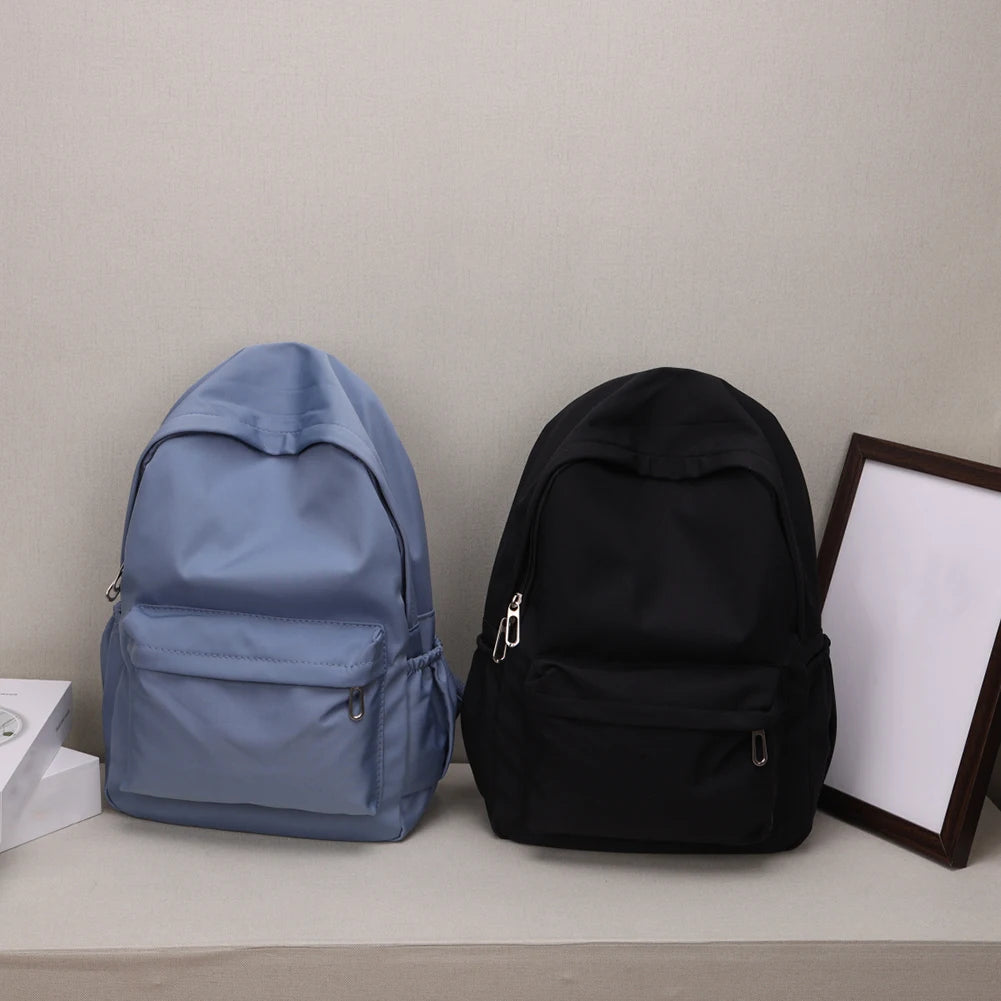 Casual Nylon Backpack for Women - Solid Large Handbag