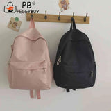 Women Nylon Backpack Preppy Style Students School Casual Solid Large Handbags Sc