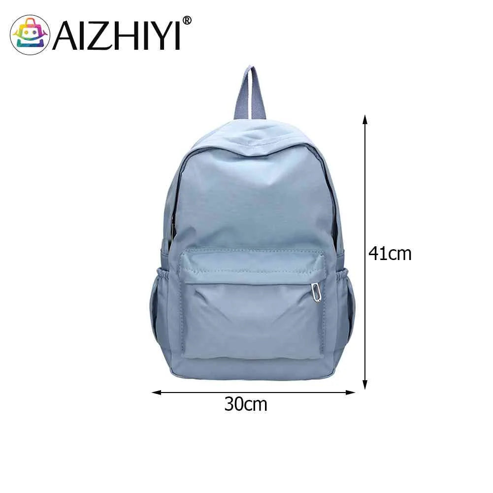 Women Nylon Backpack Preppy Style Students School Casual Solid Large Handbags