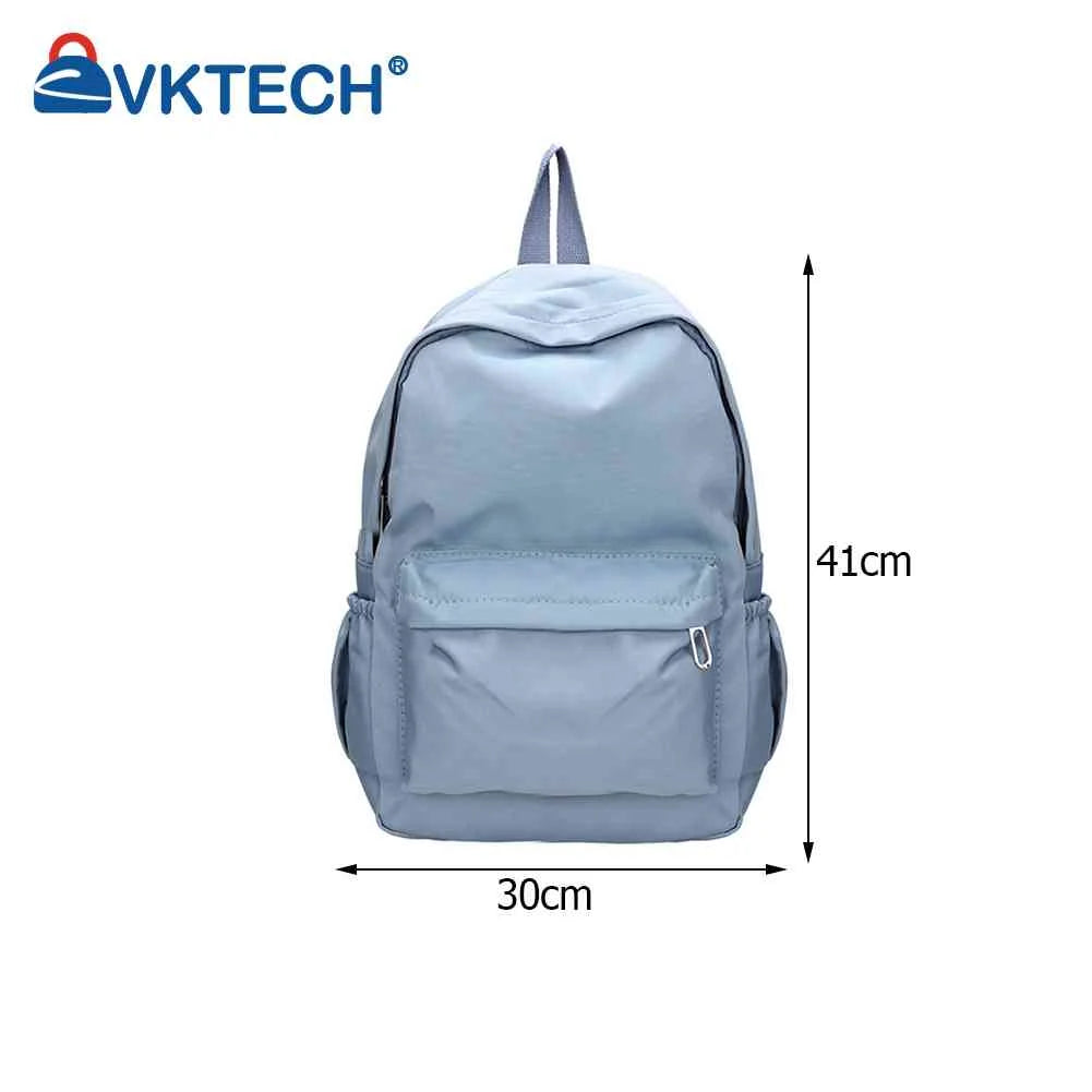 Women Nylon Backpack Preppy Style Students School Casual Solid Large Handbags