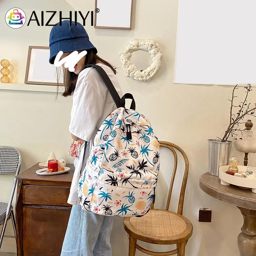 Cartoon Graffiti Printing Backpack Large Capacity Rucksack