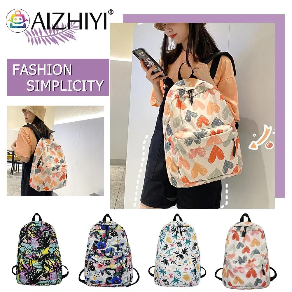 Cartoon Graffiti Printing Backpack Large Capacity Rucksack