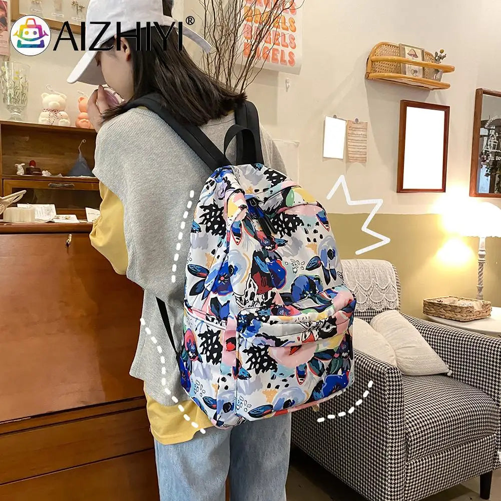 Cartoon Graffiti Printing Backpack Large Capacity Rucksack