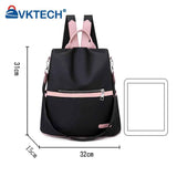 Women Oxford Cloth Backpack Shoulder Bag Anti-theft Handbag