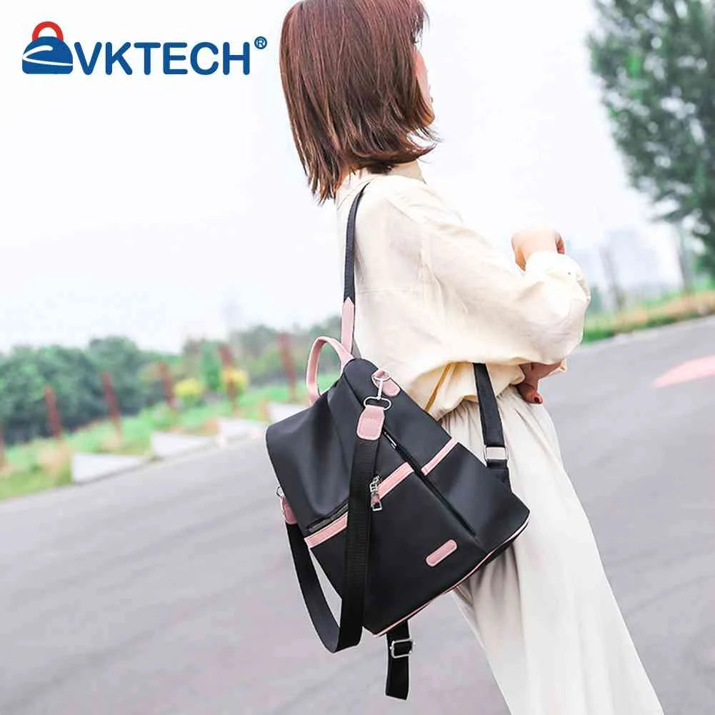 Women Oxford Cloth Backpack Shoulder Bag Anti-theft Handbag
