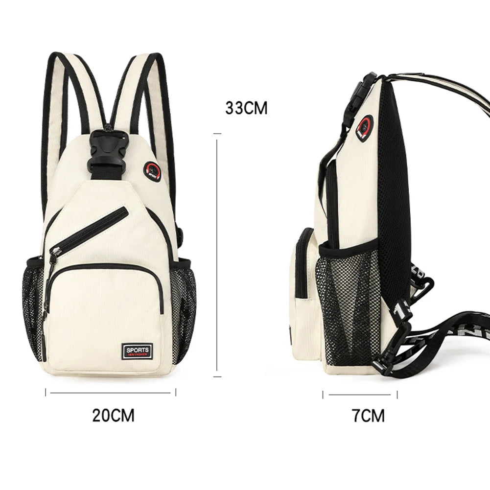 Women Oxford Cloth Solid Crossbody Chest Bag Travel Large Backpack