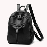 Women PU Leather Knapsacks Solid Ladies Shopping Rucksacks Student