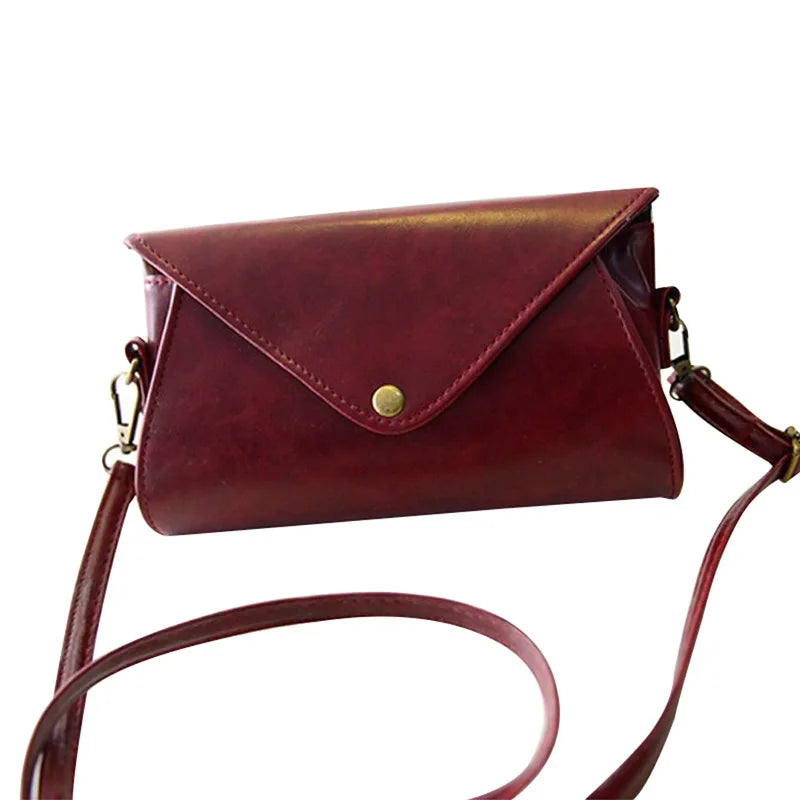 Women PU Leather Shoulder Bag Hasp Girls Tote Purse Handbag Solid Messenger