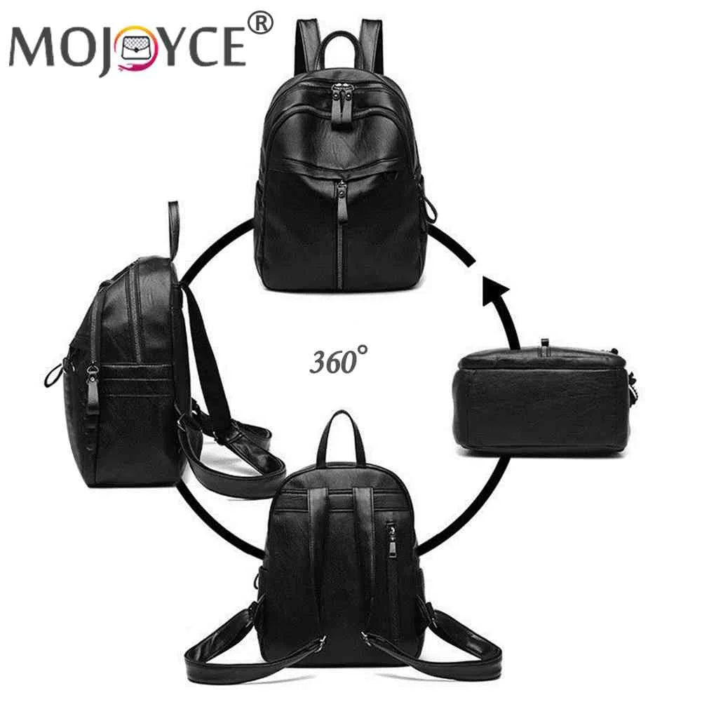 Women PU Leather Shoulder Bag Backpack Casual Travel Handbag