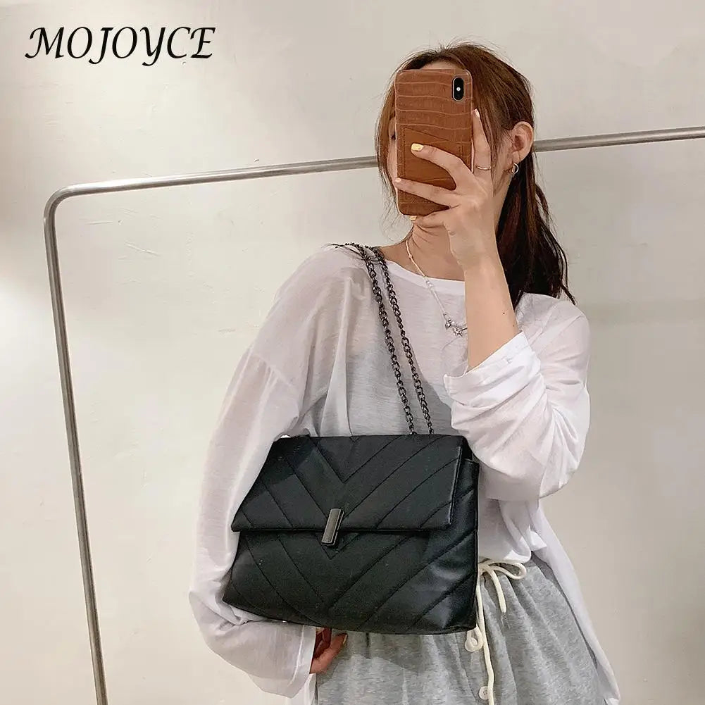 Women PU Messenger Bag Casual Chain Handbags