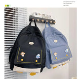 Women Preppy Style Nylon Backpack Soft Touch Multi-function