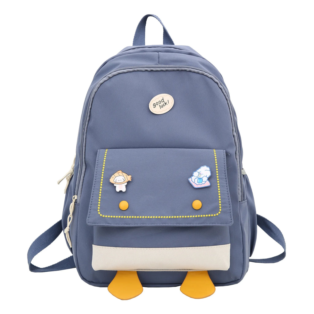 Women Preppy Style Nylon Backpack Soft Touch Multi-function
