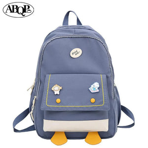 Women Preppy Style Nylon Backpack Soft Touch Multi-function