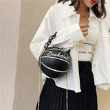 Basketball Shaped Women's Crossbody Handbag Classic Vintage Totes