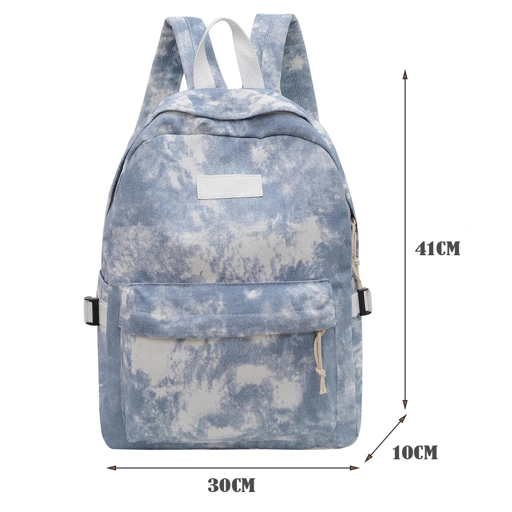 Tie Dye Printing Backpack Preppy Style School Bag